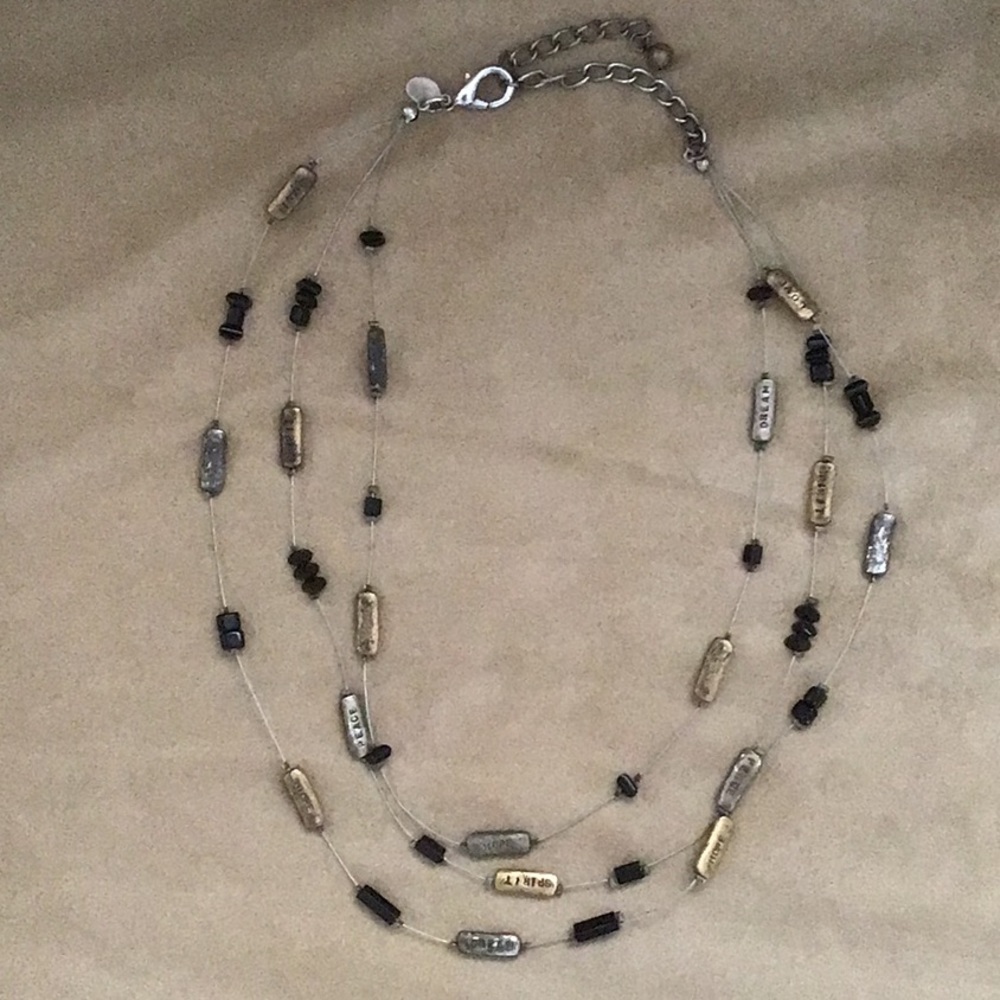 Chico’s 3 strand peace, love, dream, spirit, hope necklace